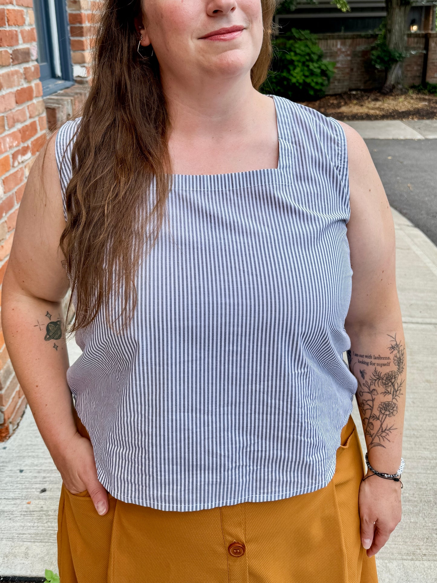 Sleeveless Square Neck Top