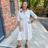 Tiered Knit Shirt Dress