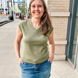 sleeveless knit vest top