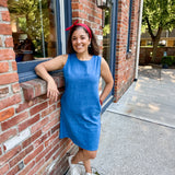 Drawstring Denim Mini Dress