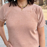Short Sleeve Terry Raglan Sweater