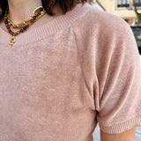 Short Sleeve Terry Raglan Sweater