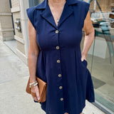 Button Front Dress with Lapel