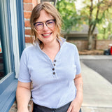 Ribbed Henley Polo Top