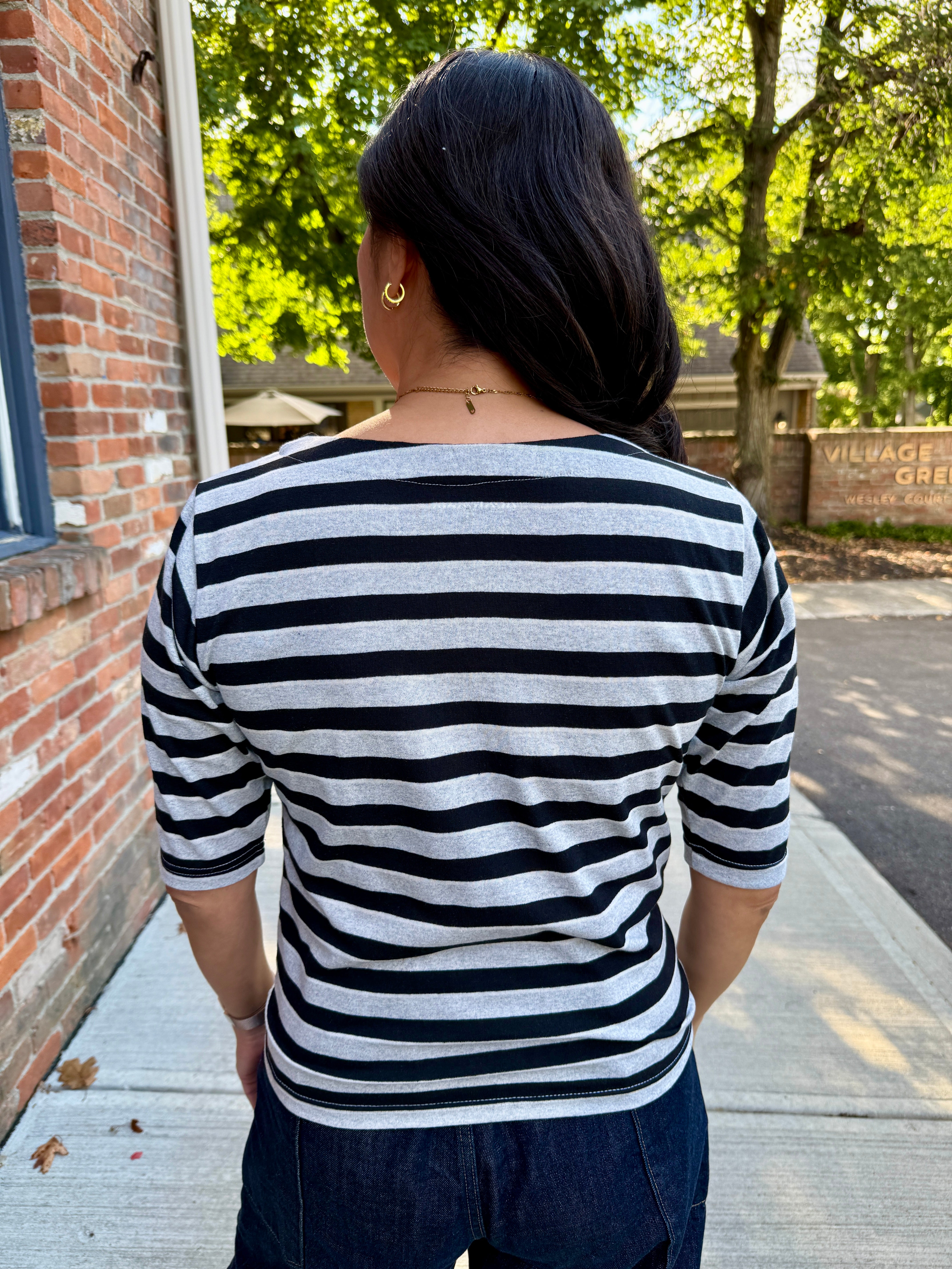 Boat Neck stripe top – Evolverie Clothing