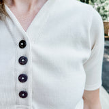 Ribbed Henley Polo Top