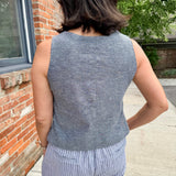 Chambray Button-Front Vest
