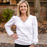 Contrasting V- Neck Top