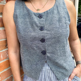 Chambray Button-Front Vest