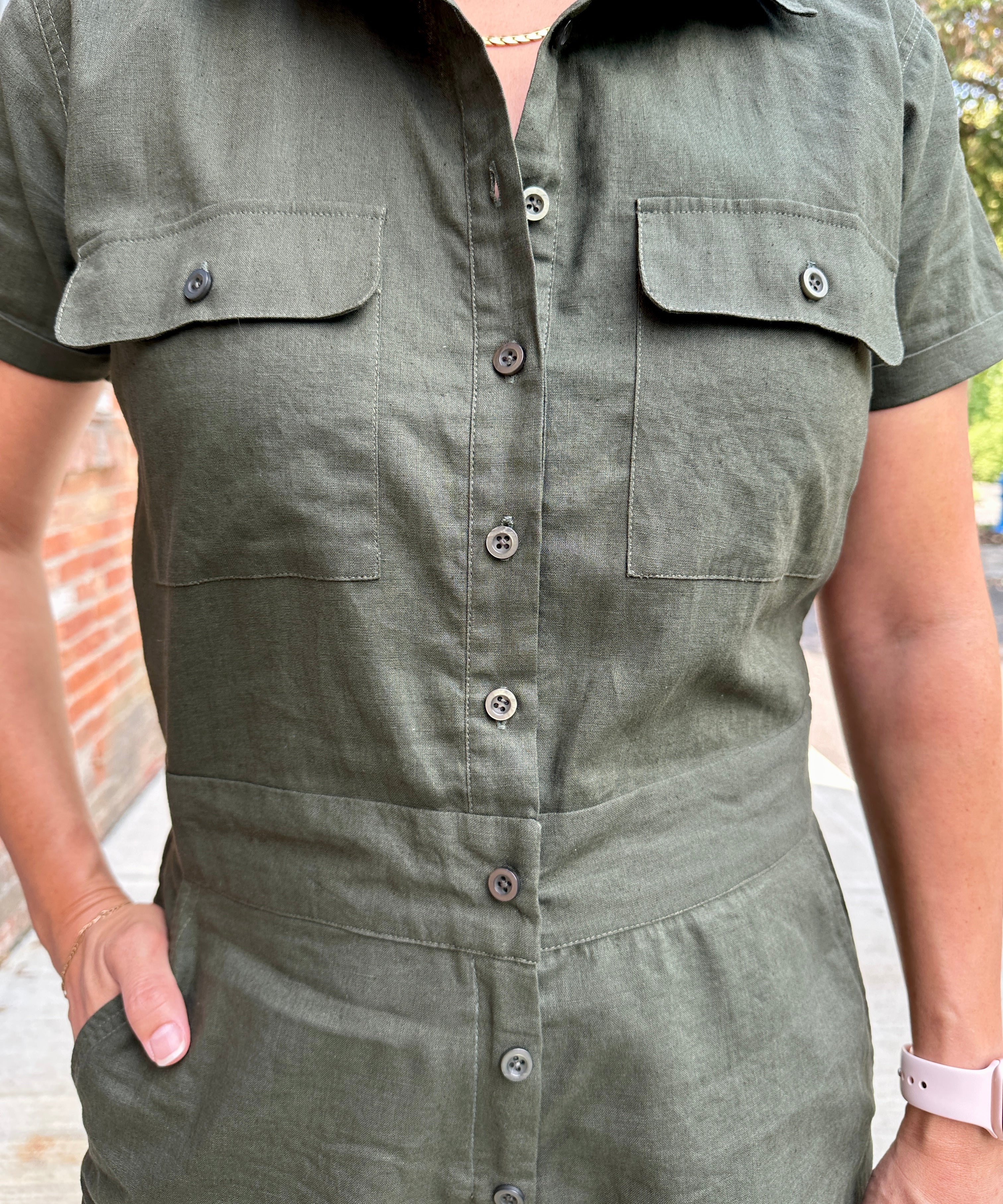 Utility Linen Romper