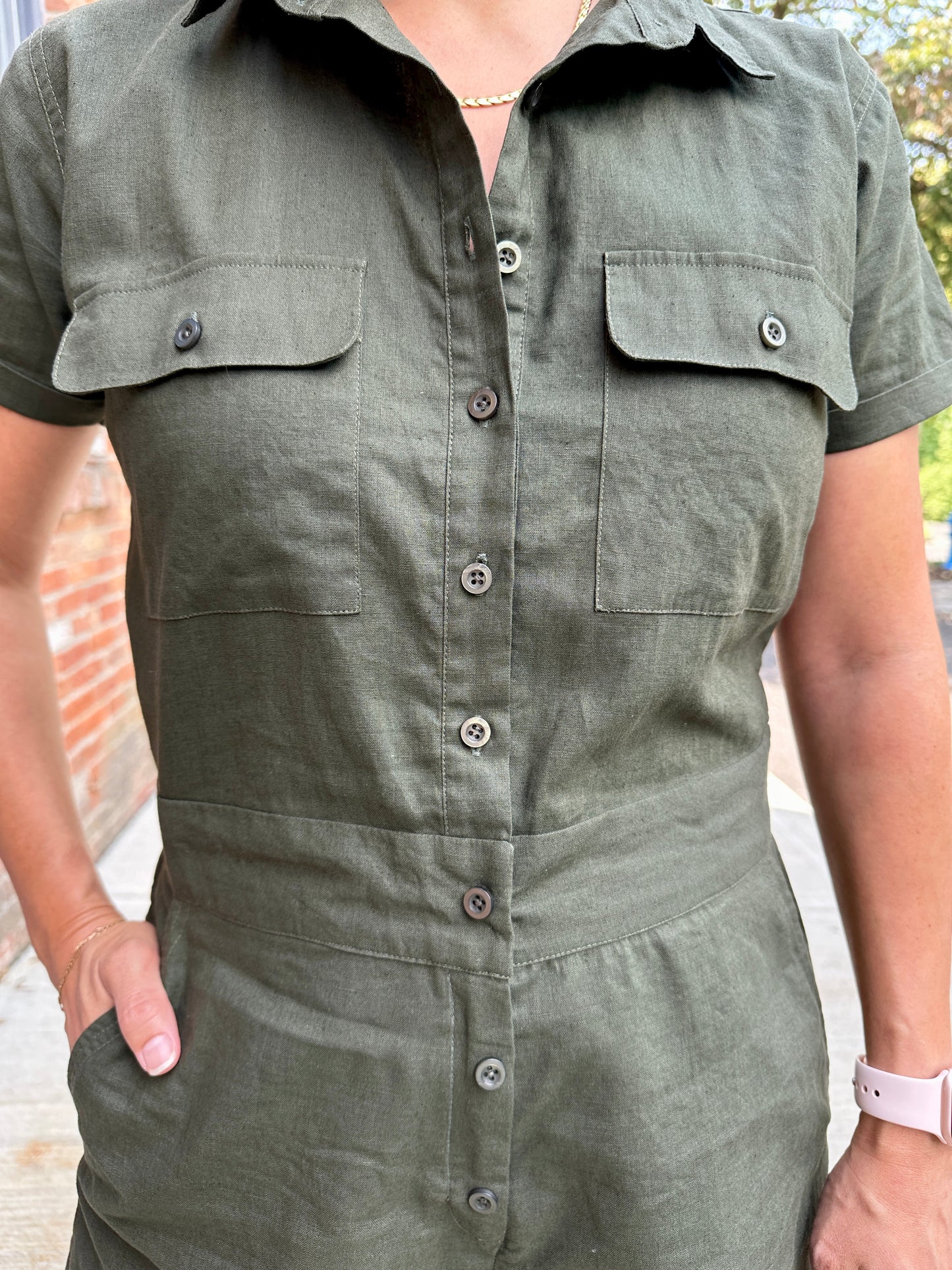 Utility Linen Romper