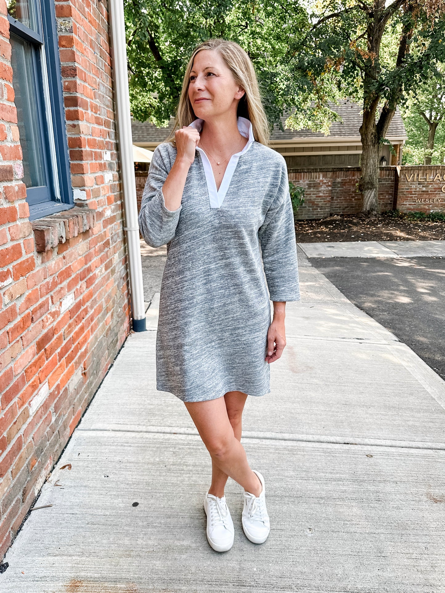 Pull-Over Polo Shift Dress