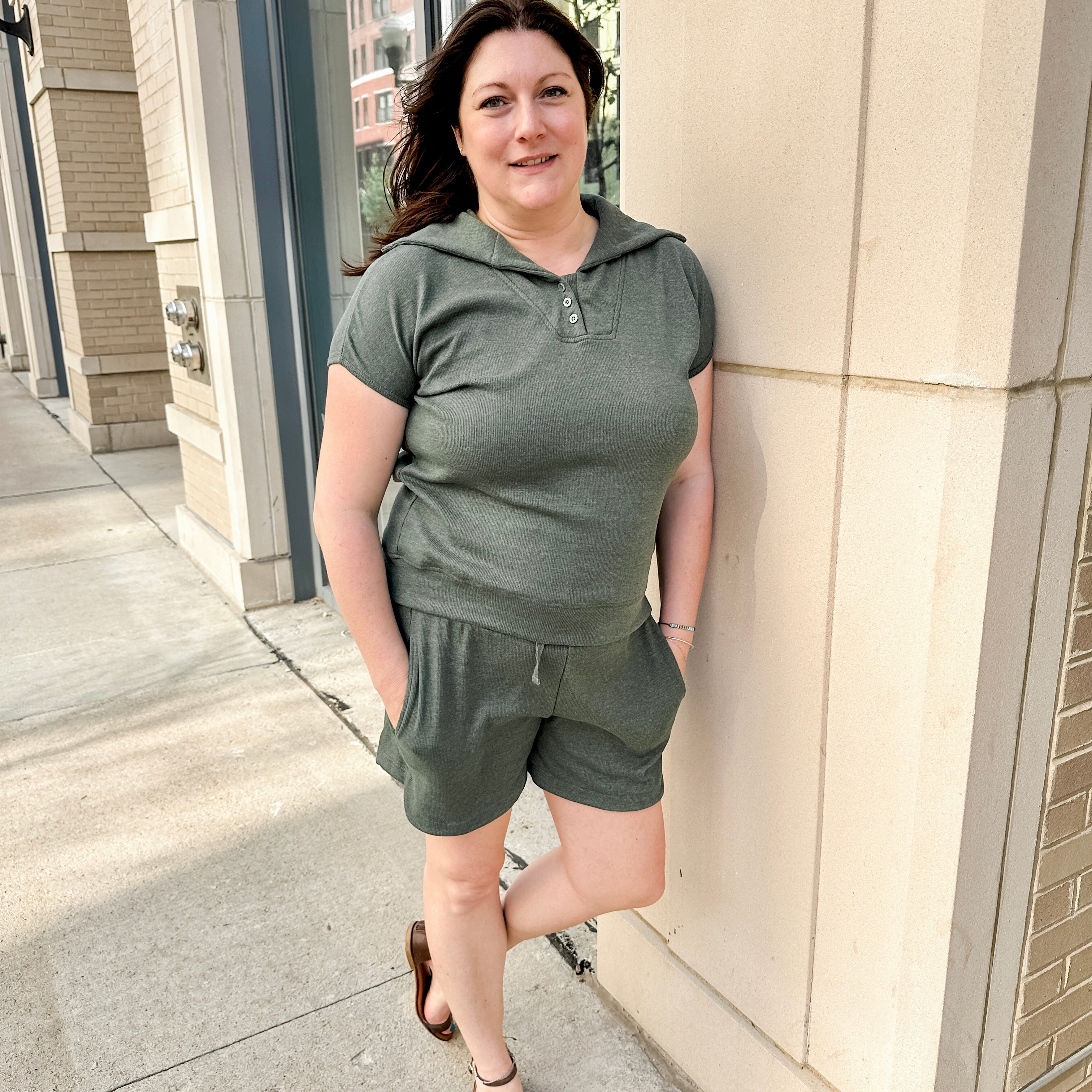 Knit Ribbed Retro Shorts