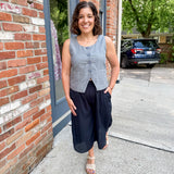 Chambray Button-Front Vest