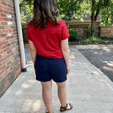 Crinkle Cotton Gauze Pull-On Short