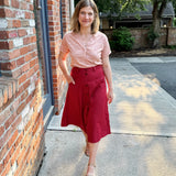 A-Line Button Front Skirt