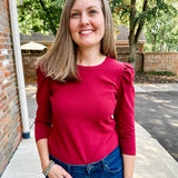 Puff Sleeve Knit Top