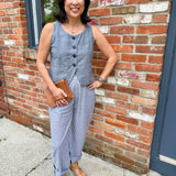 Chambray Button-Front Vest