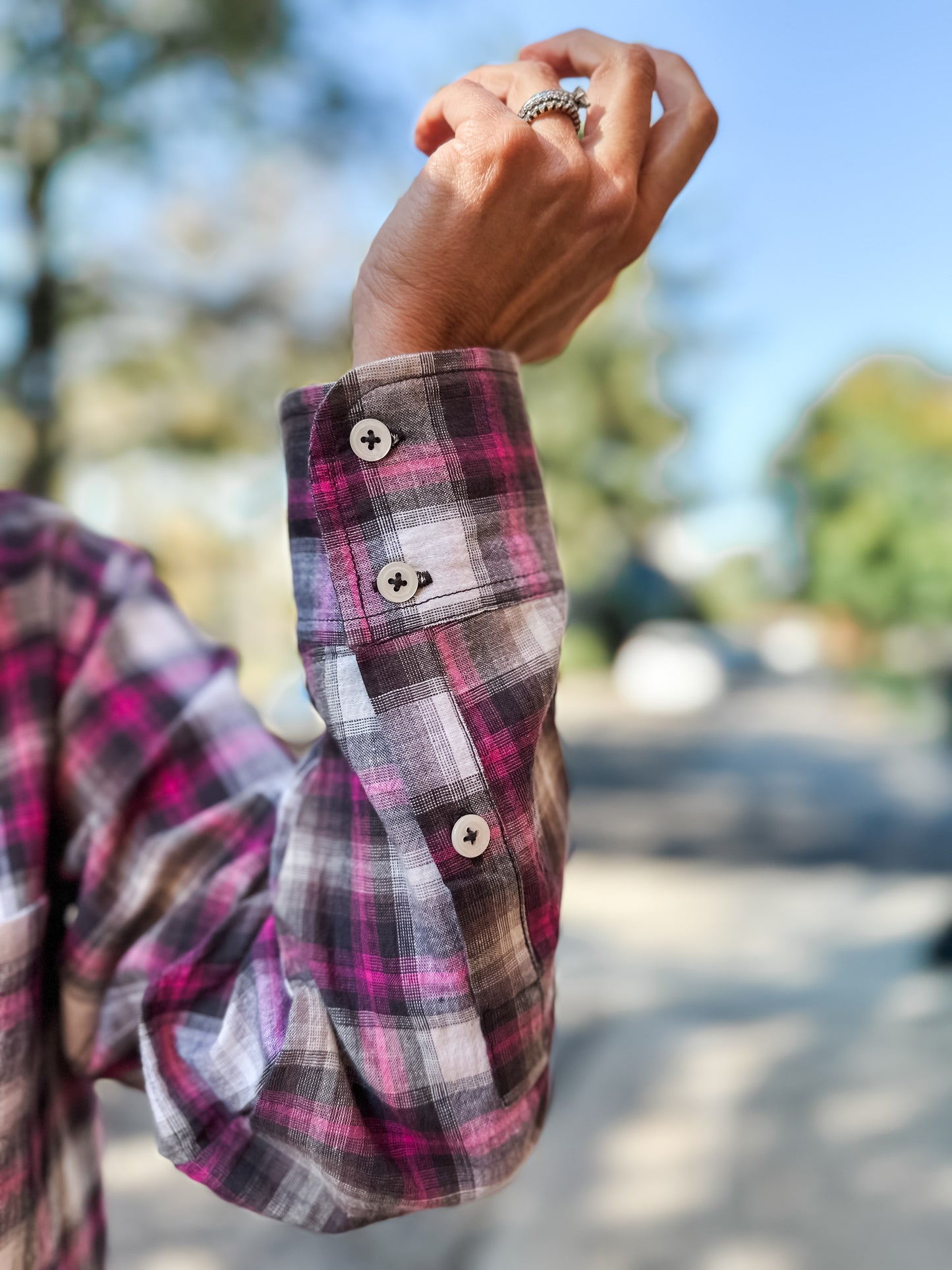 Plaid Button-Up Shirt