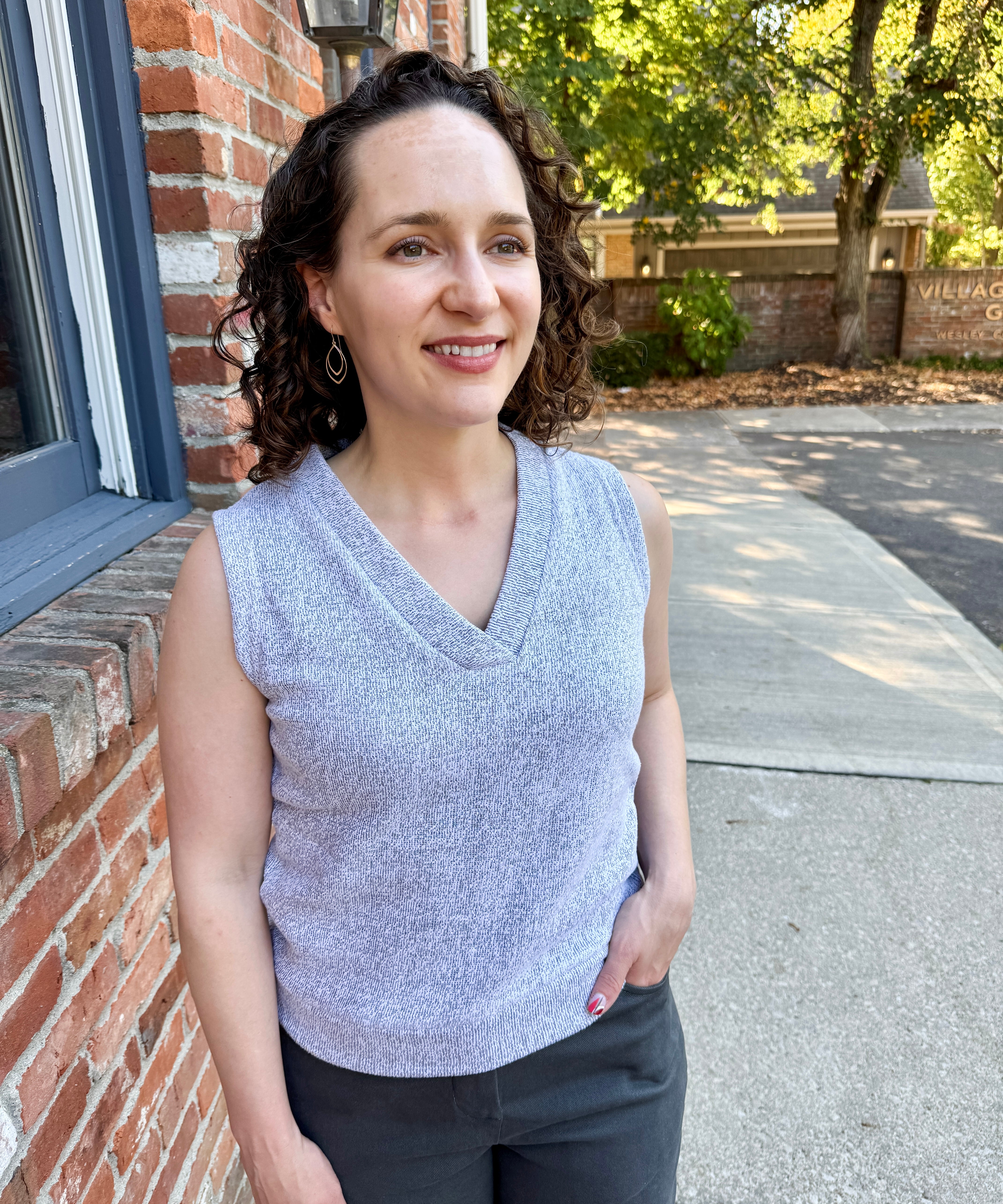 Fleece Vest black and white