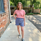 Crinkle Cotton Gauze Pull-On Short