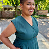 Jewel Button-Front Midi Dress