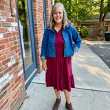 Tiered Knit Shirt Dress