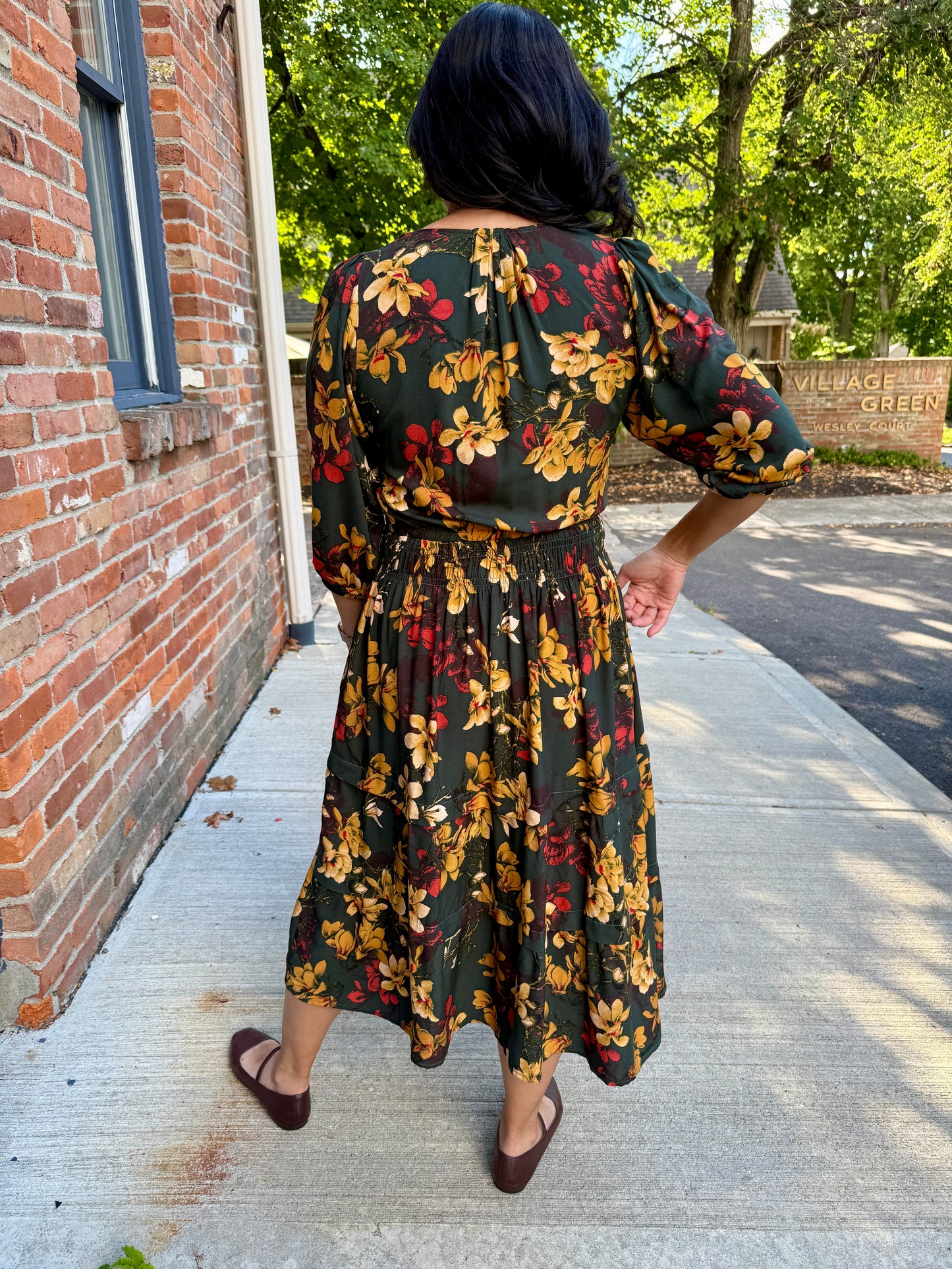 Portofino Midi Dress 3/4 sleeve
