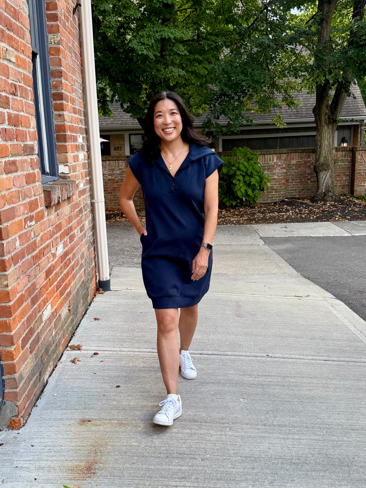 1/2 zip tunic dress