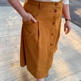 A-Line Button Front Skirt
