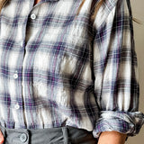 Plaid Button-Up Shirt