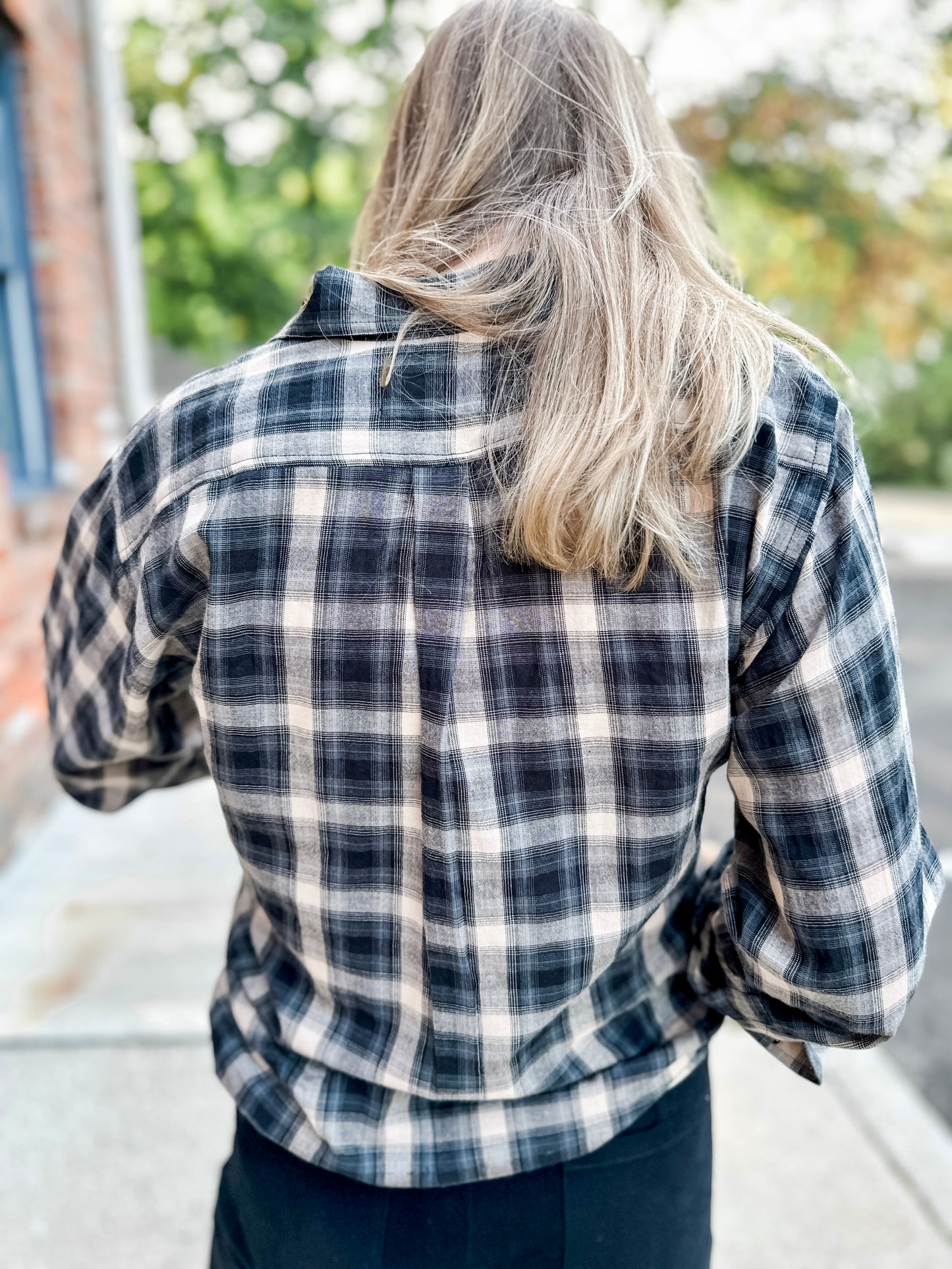 Plaid Button-Up Shirt