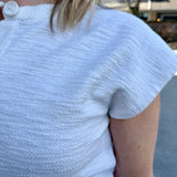 Sleeveless Cotton-Blend Cardigan Sweater