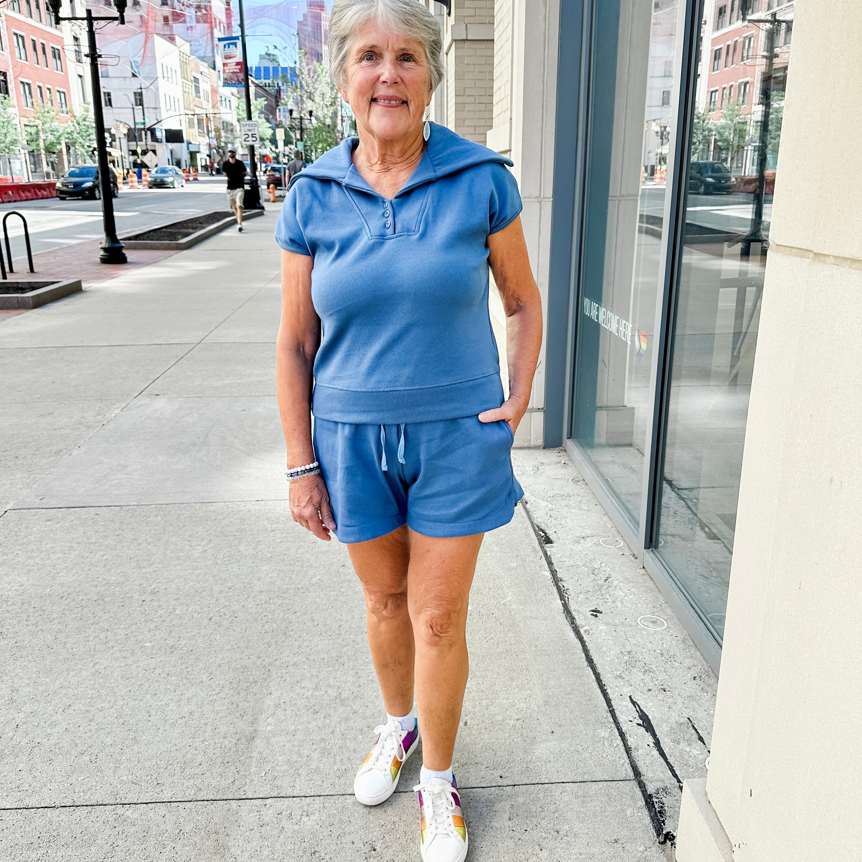 Knit Ribbed Retro Shorts