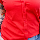 Sleeveless Ruffle Button-Up Shirt