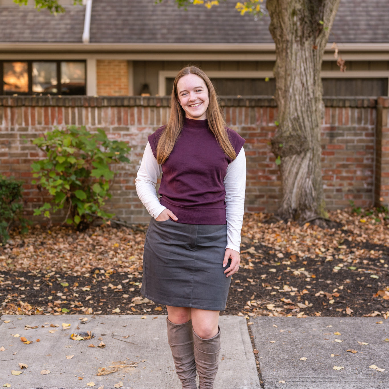 Sleeveless Tapered Mock Neck