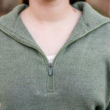 Ribbed Half-Zip Pullover