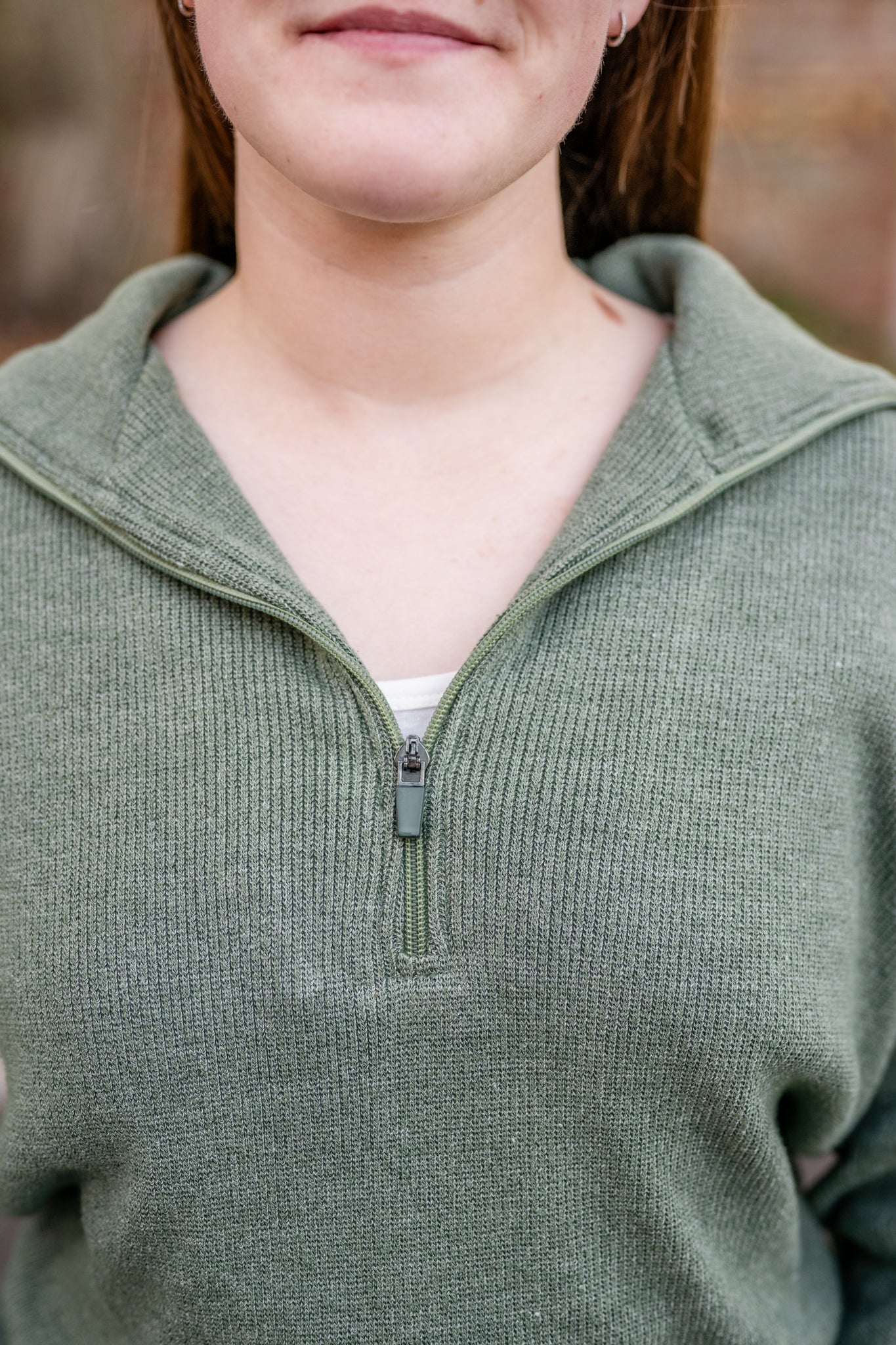 Ribbed Half-Zip Pullover