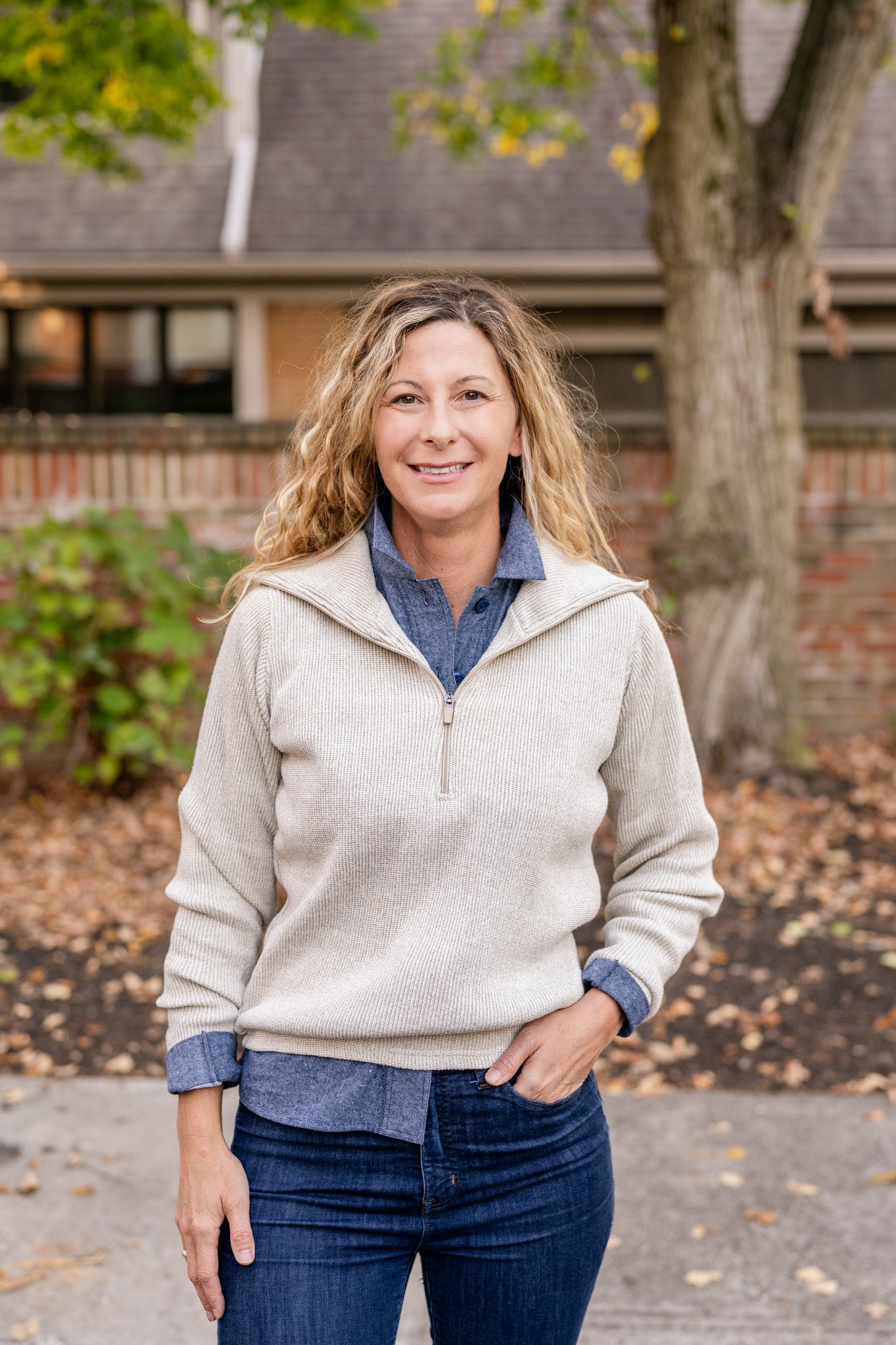 Ribbed Half-Zip Pullover