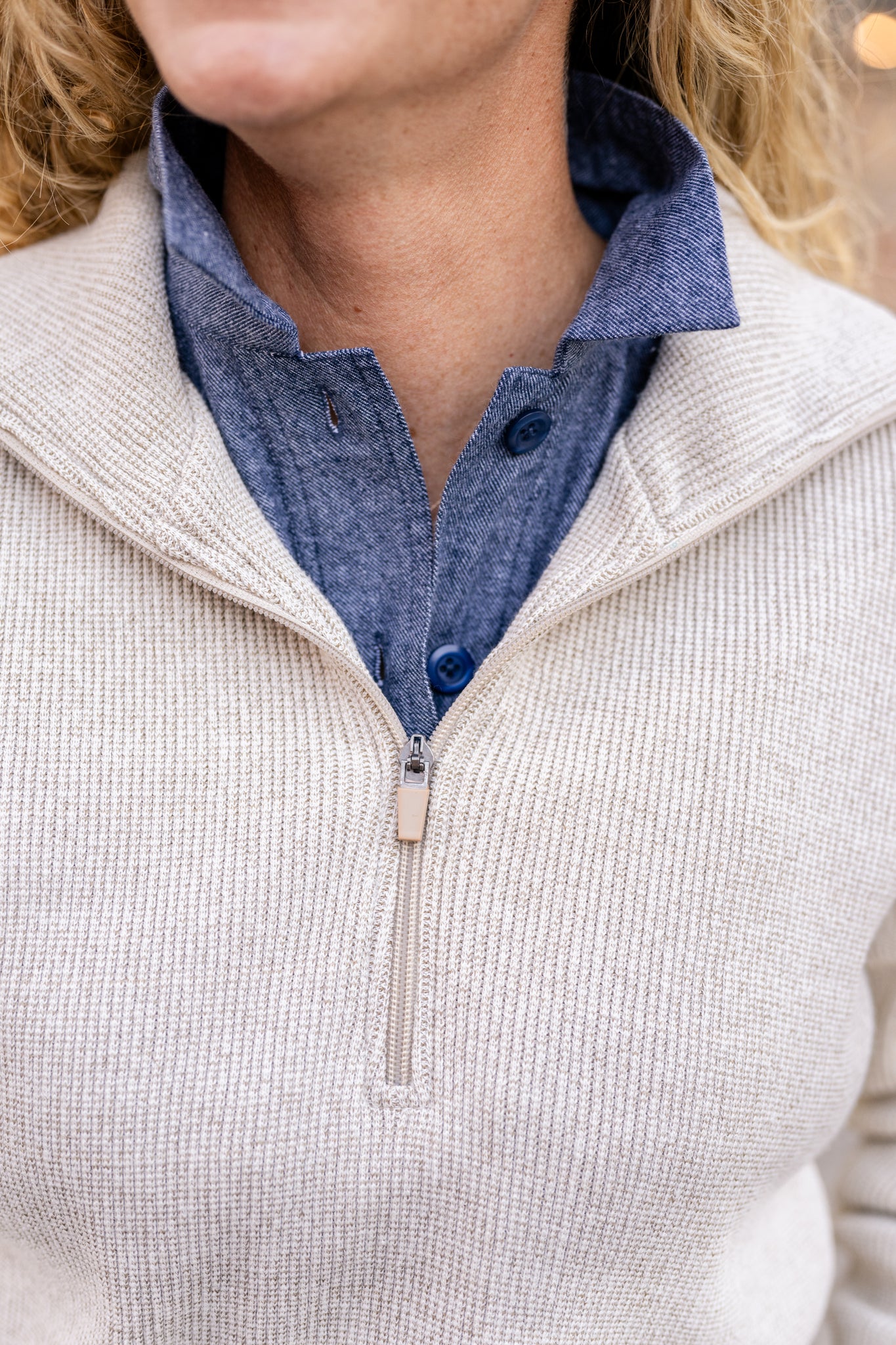 Ribbed Half-Zip Pullover