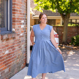 Jewel Button-Front Midi Dress