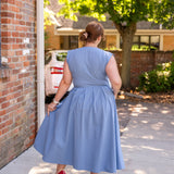 Jewel Button-Front Midi Dress