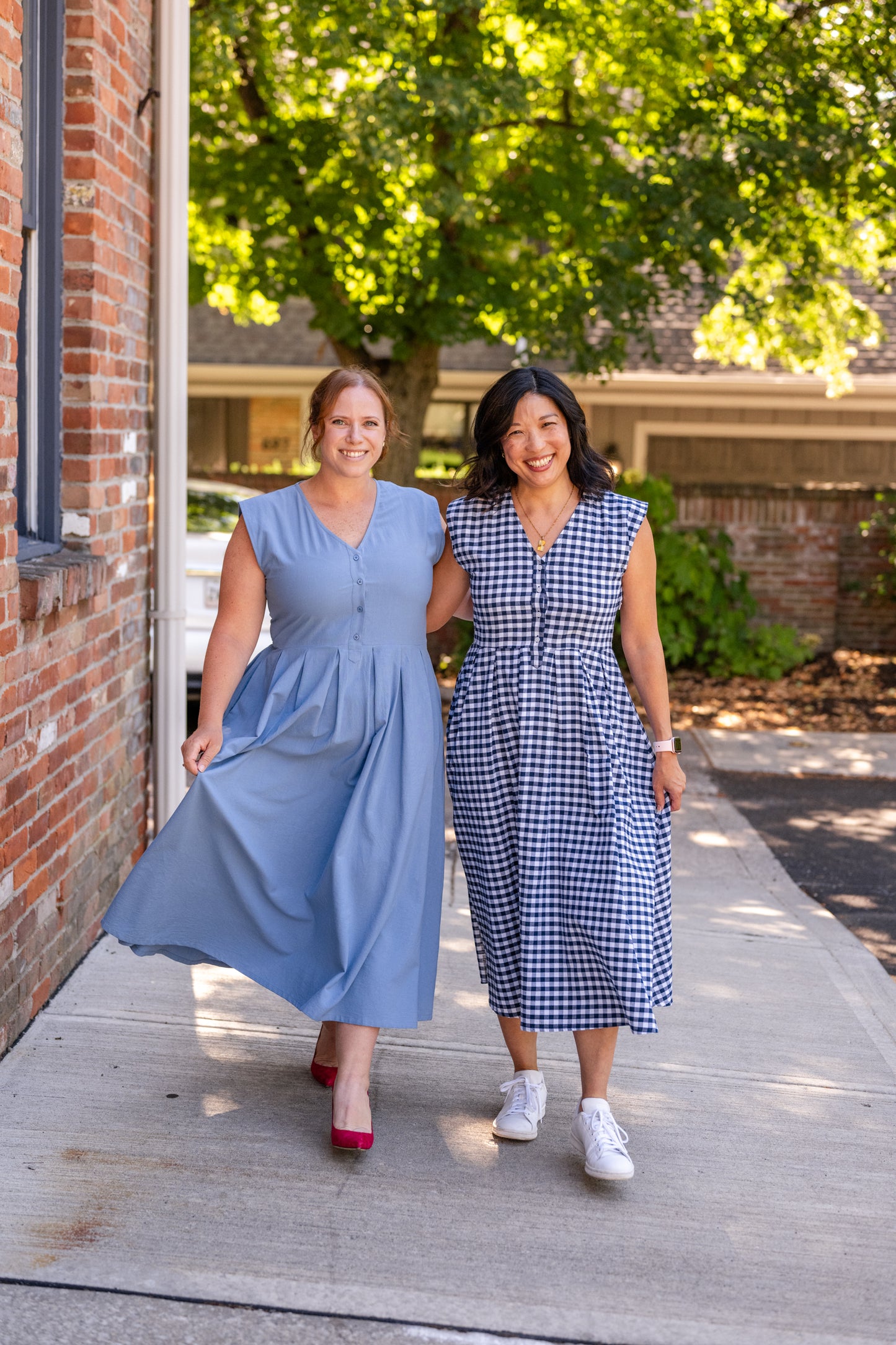 Jewel Button-Front Midi Dress