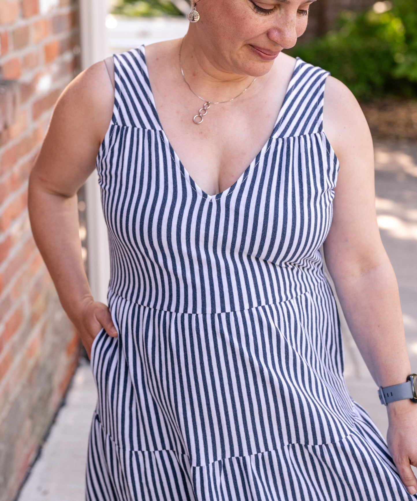 Knit Meryl Sleeveless Tiered Maxi Dress