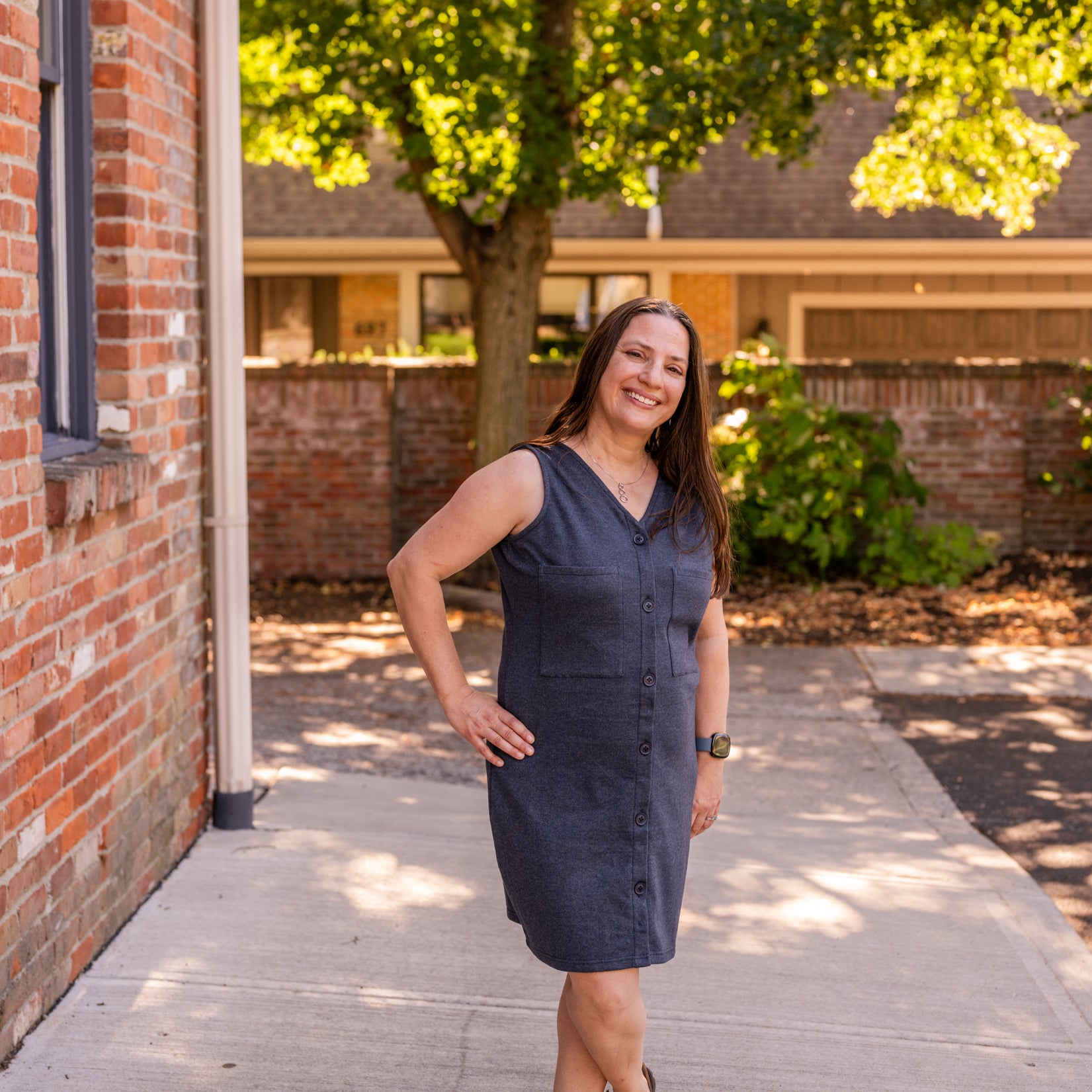 Annie Button-Front Dress