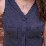 Annie Button-Front Dress