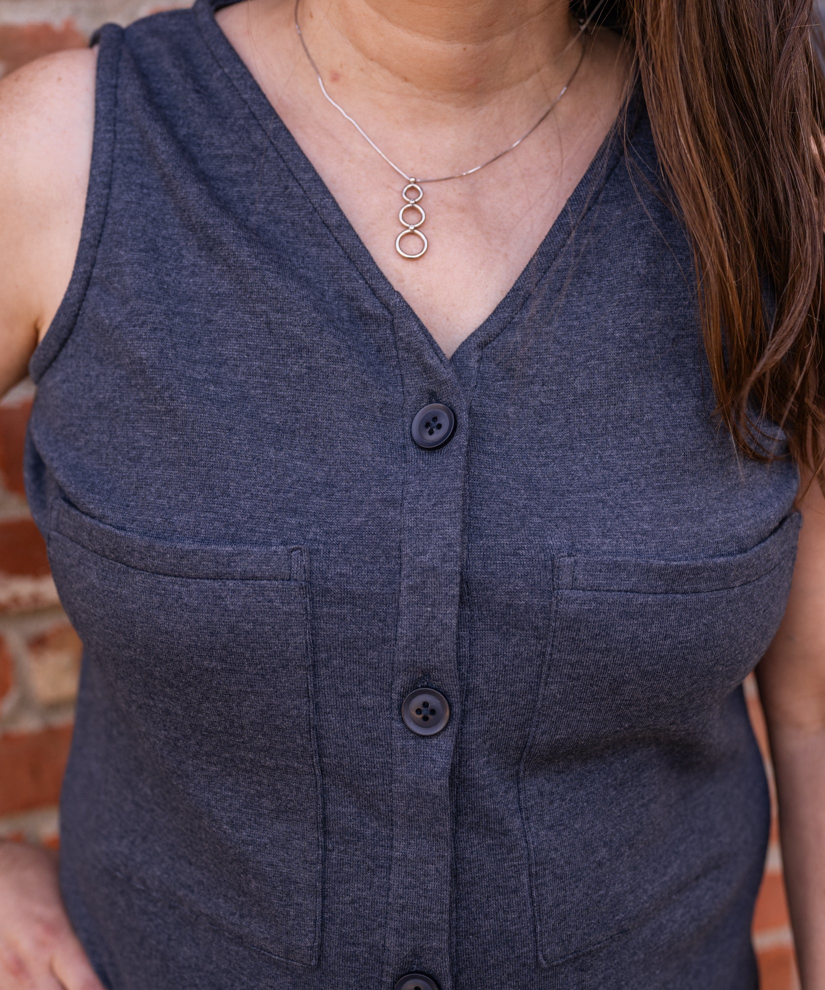 Annie Button-Front Dress