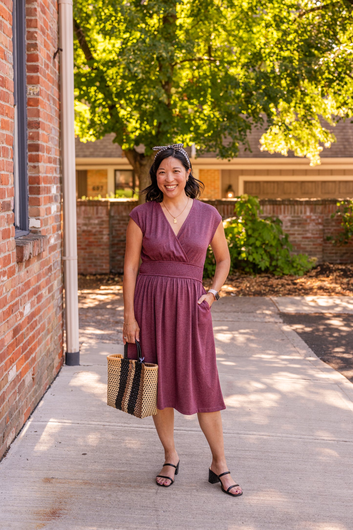 Cross Front Midi Dress