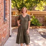 Elsa Tiered Midi Dress