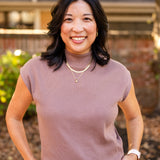 Sleeveless Tapered Mock Neck